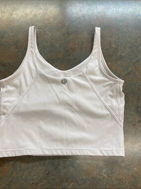 Lululemon White Scoop Neck Sports Bra Tank